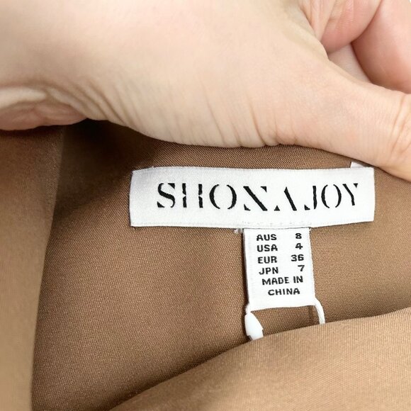 NWT Shona Joy Lani Asymmetrical Gathered Maxi Dress in Cinnamon - Picture 6 of 9